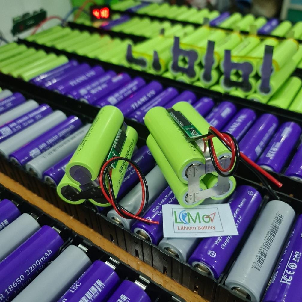 Khối pin 1S 3.7V. Pin MỚI, dung lượng cao  - Xả 20A dùng cho loa đài, đèn, quạt, sạc dự phòng 18650 pin máy khoan - LIMO