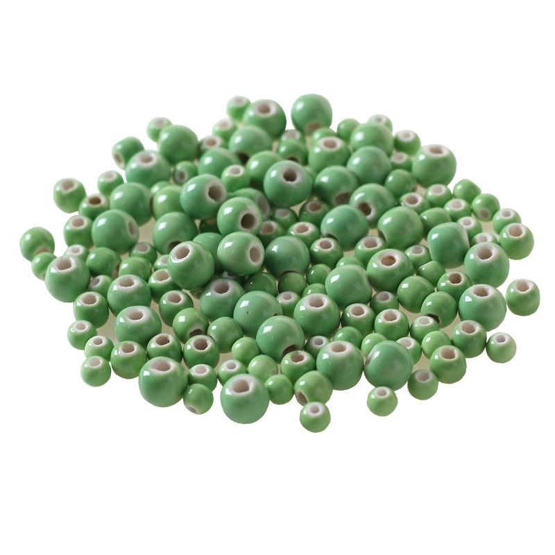 Bộ 50 hạt bằng gốm dùng làm đồ trang sức