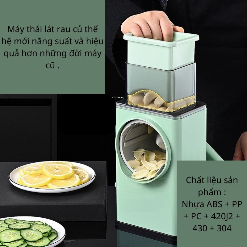 Máy bào sợi nạo củ xay hạt đa năng mày thái lát rau củ nhỏ gọn cầm tay MIIBOOSHI D5.031