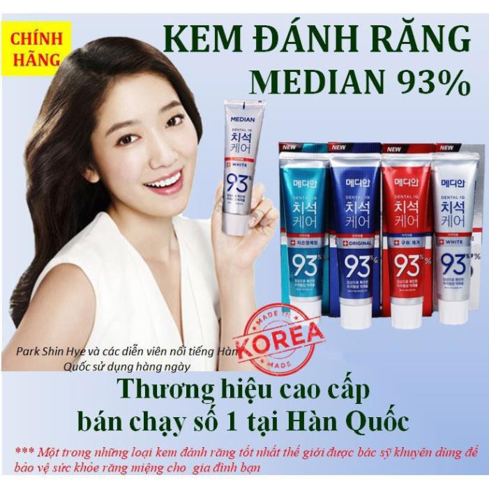 Kem đánh răng median Kem đánh răng120g Median 93% Hàn Quốc  Sạch Trắng 100% Hàng Auth