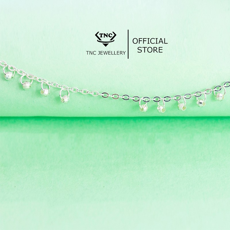 Vòng tay bạc TNC JEWELLERY viên đá tròn cho nữ