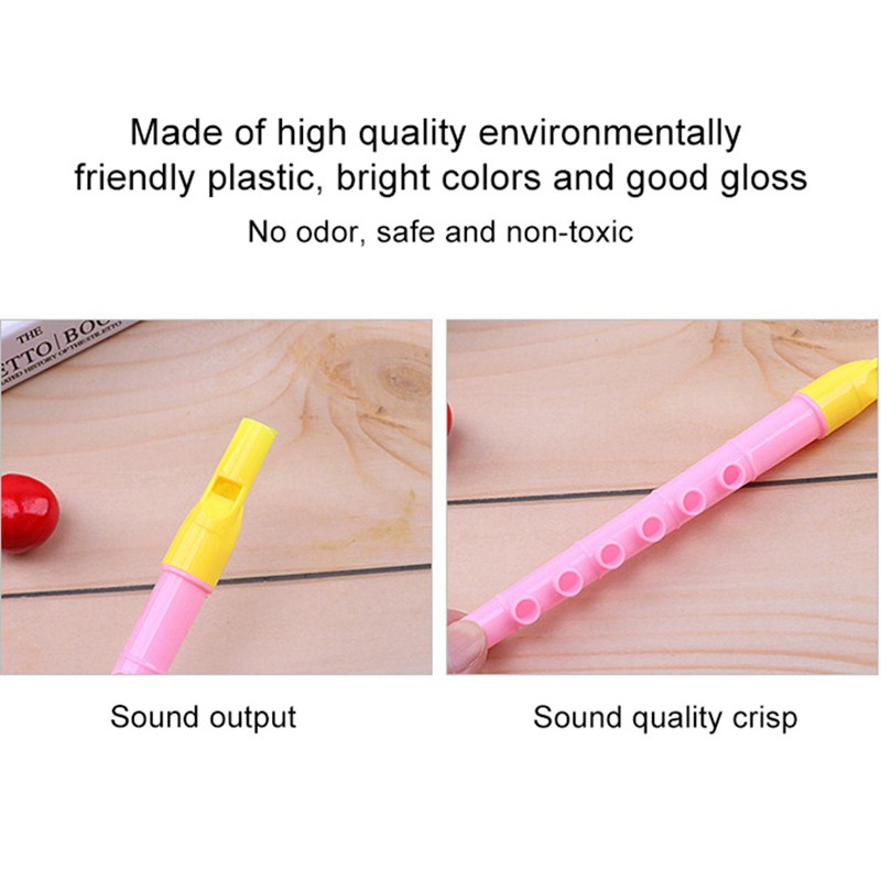 Ống sáo đồ chơi thiết kế 6 lỗ dạy học cho trẻ nhỏ