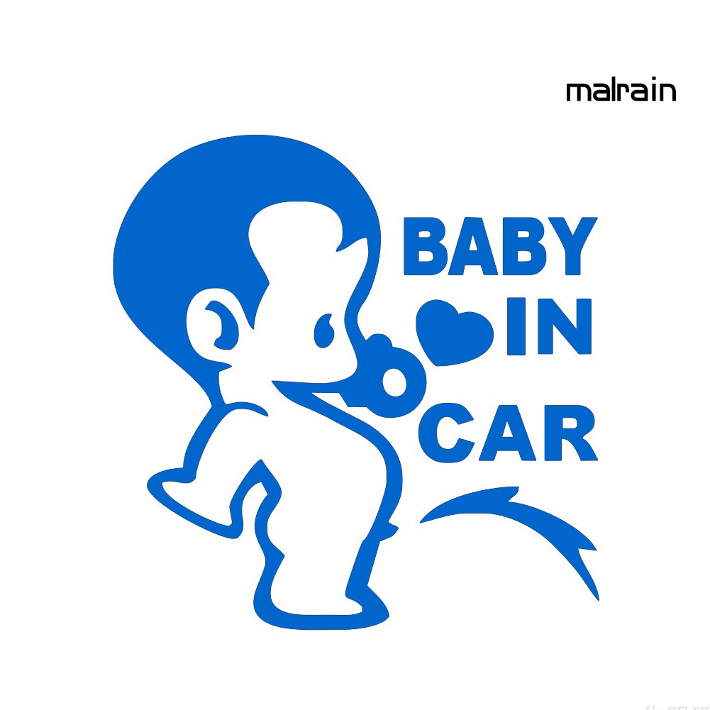 Hình dán họa tiết Baby In Car thích hợp trang trí xe hơi độc đáo