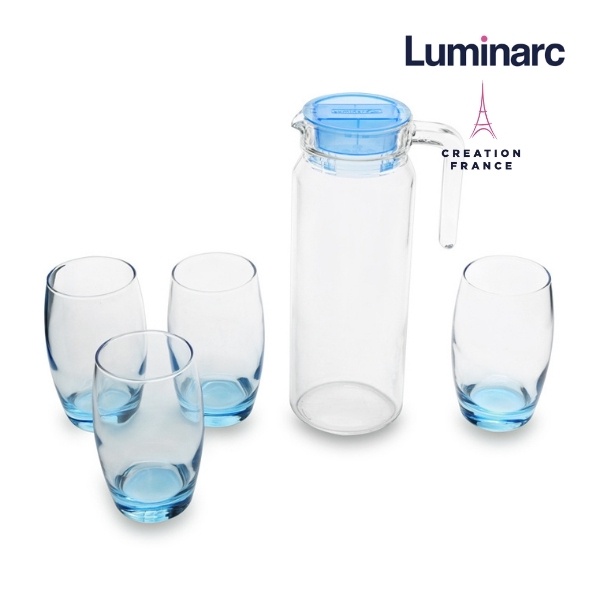 Bộ bình ly thủy tinh Luminarc 5 món Rotterdam Ice Blue- LUROJ1799