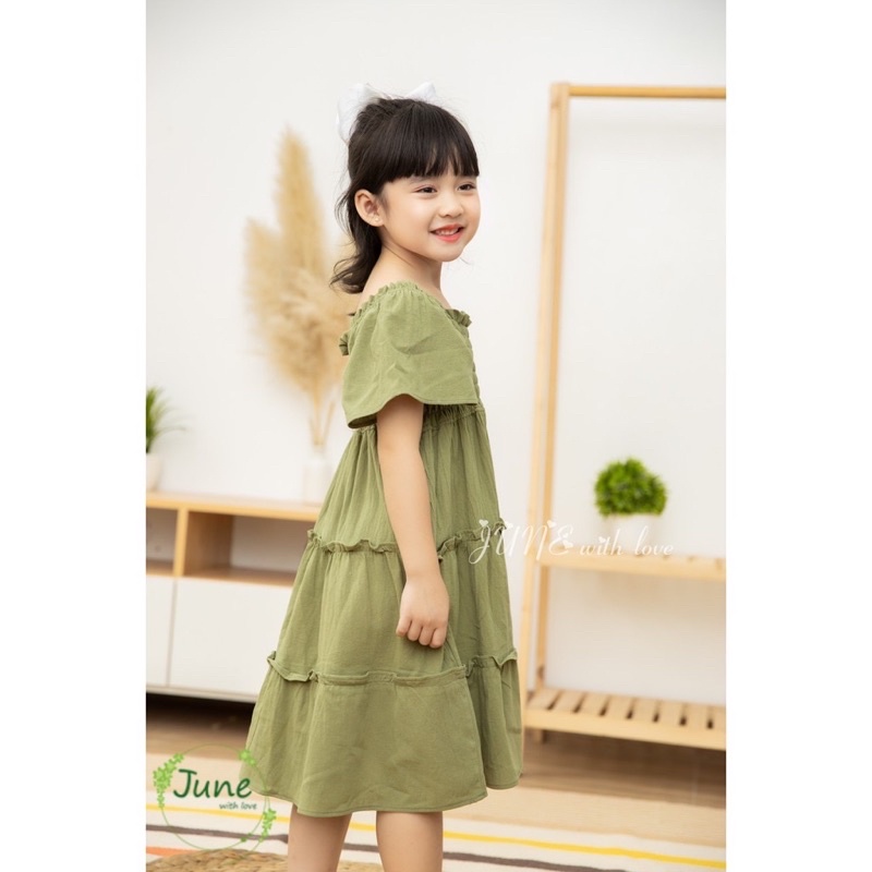 Váy smock cổ xinh cho bé sale.