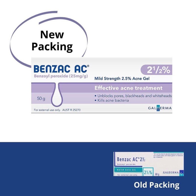 kem ngừa mụn giảm mụn siêu tốc Benzac Ac 2,5 và 5%