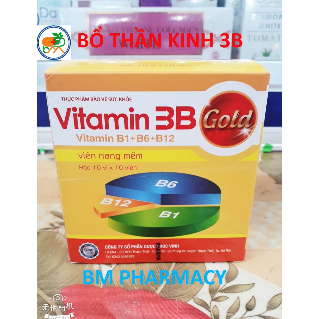 Viên uống VITAMIN 3B GOLD , giúp nâng cao sức đề kháng, giảm tê bì chân tay, đau dây thần kinh ngoại biên