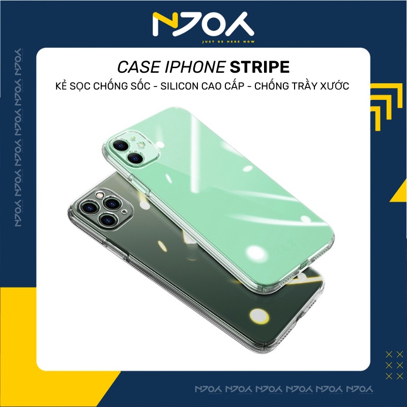 Ốp Lưng Ip Stripe Silicon Trong Suốt Chống Sốc Cao Cấp Cho Ip 13 Pro Max 12 Pro Max Njoyshop