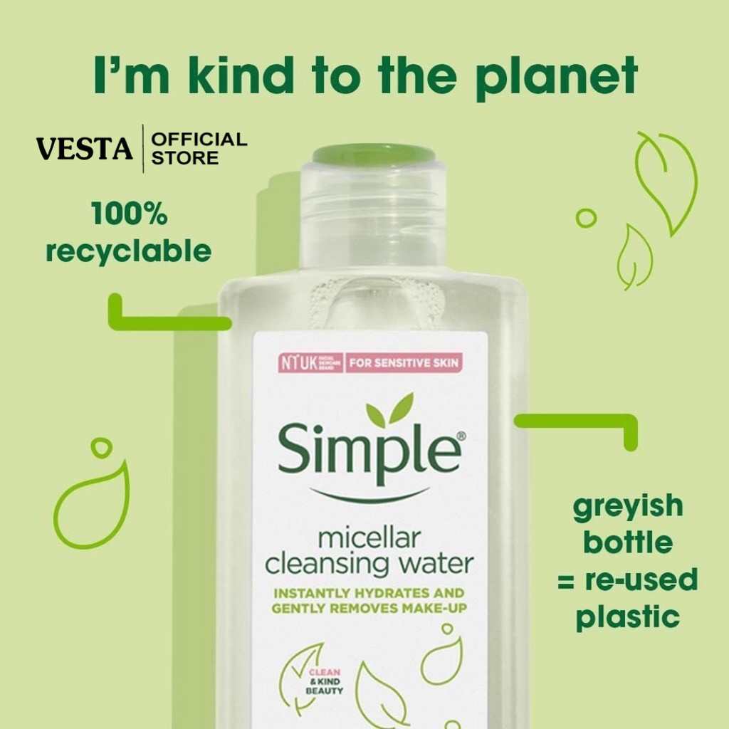 Nước Tẩy Trang Simple Micellar 200ml Làm Sạch Trang Điểm Skincare Chăm Sóc Dưỡng Da Vượt Trội | BigBuy360 - bigbuy360.vn