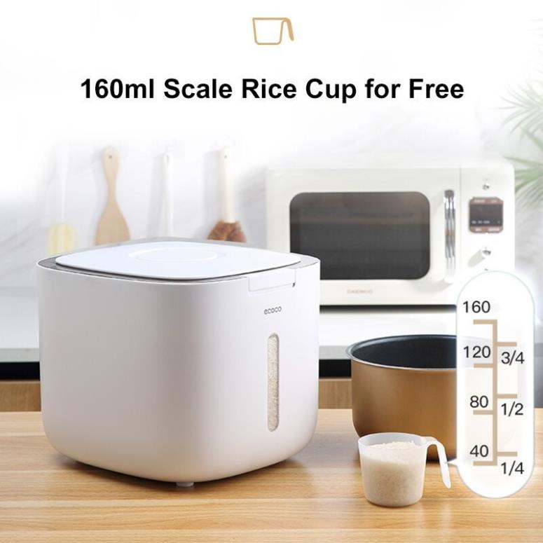 Thùng đựng gạo Ecoco 10kg thông minh chống ẩm cao cấp tặng kèm cốc đong gạo ( tuyển khách sỉ)