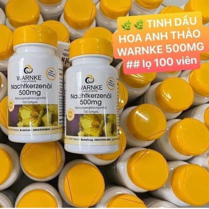 Tinh Dầu Hoa Anh Thảo Đức Warnke Nachtkerzenol 500mg lọ 100 viên [HÀNG CHÍNH