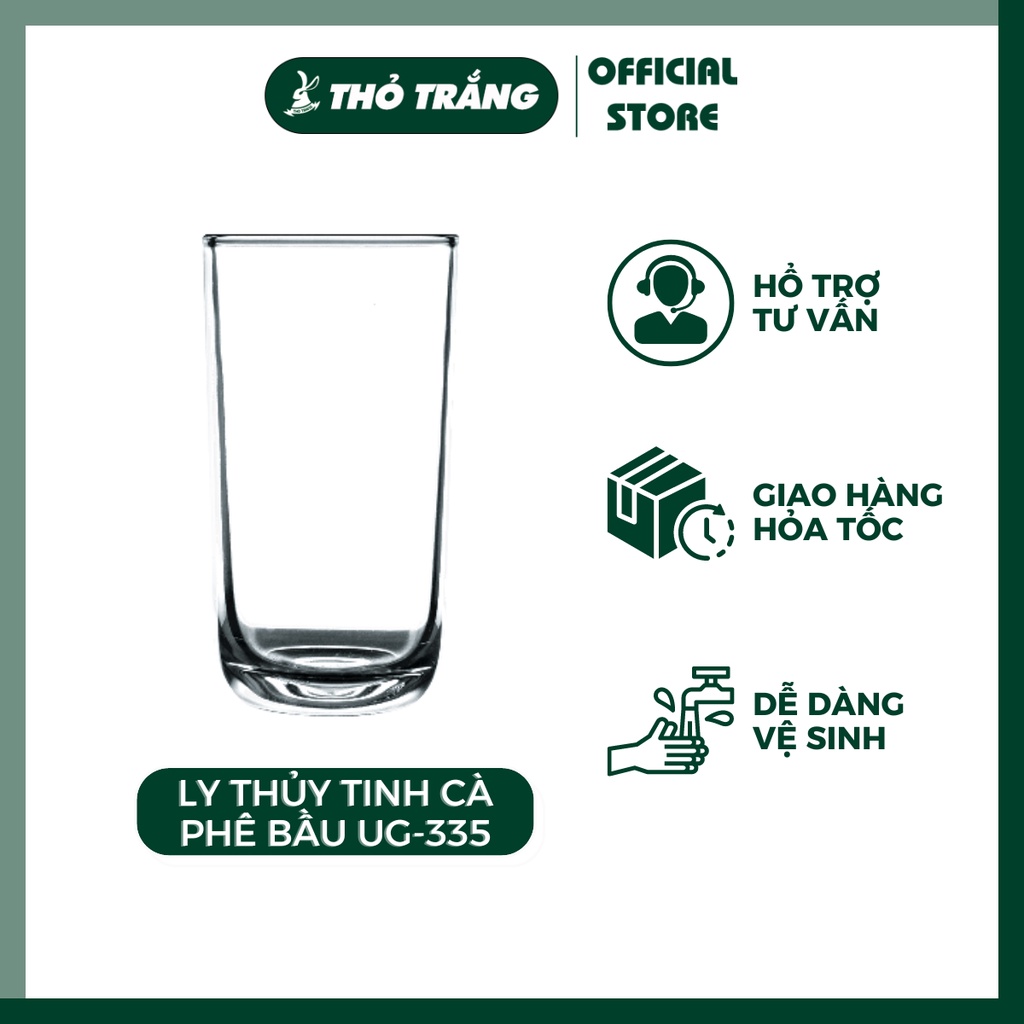 Ly Thủy Tinh Cà Phê Bầu UG-335 | 240ml Union Nhập Khẩu Thái Lan