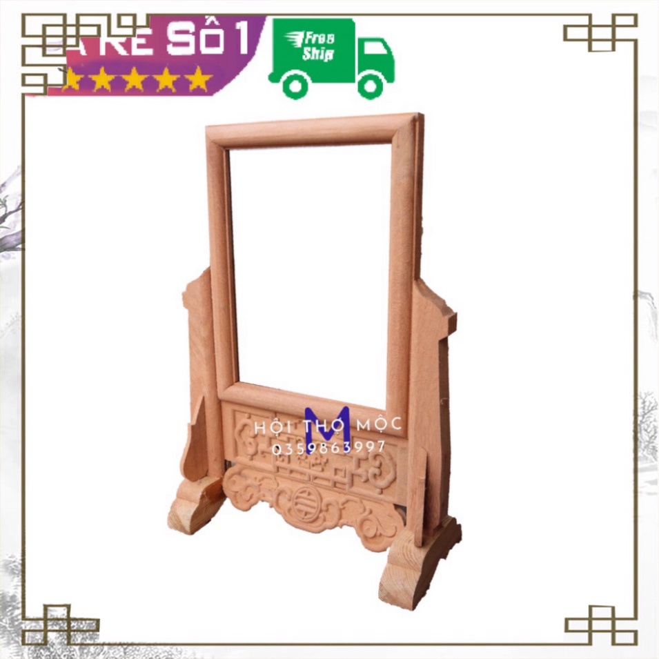 (Giá Rẻ)Khung ảnh bàn thờ chiện dơi đơn gỗ hương