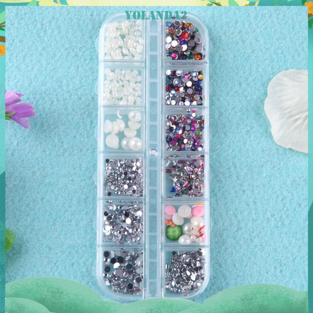 Hộp chia 12 ngăn đựng kim cương nhân tạo làm tranh đính đá