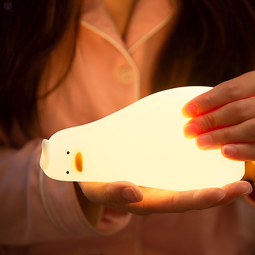 Đèn Ngủ Silicon Hình Chú Vịt Dễ Thương Dùng Trang Trí Phòng Ngủ
