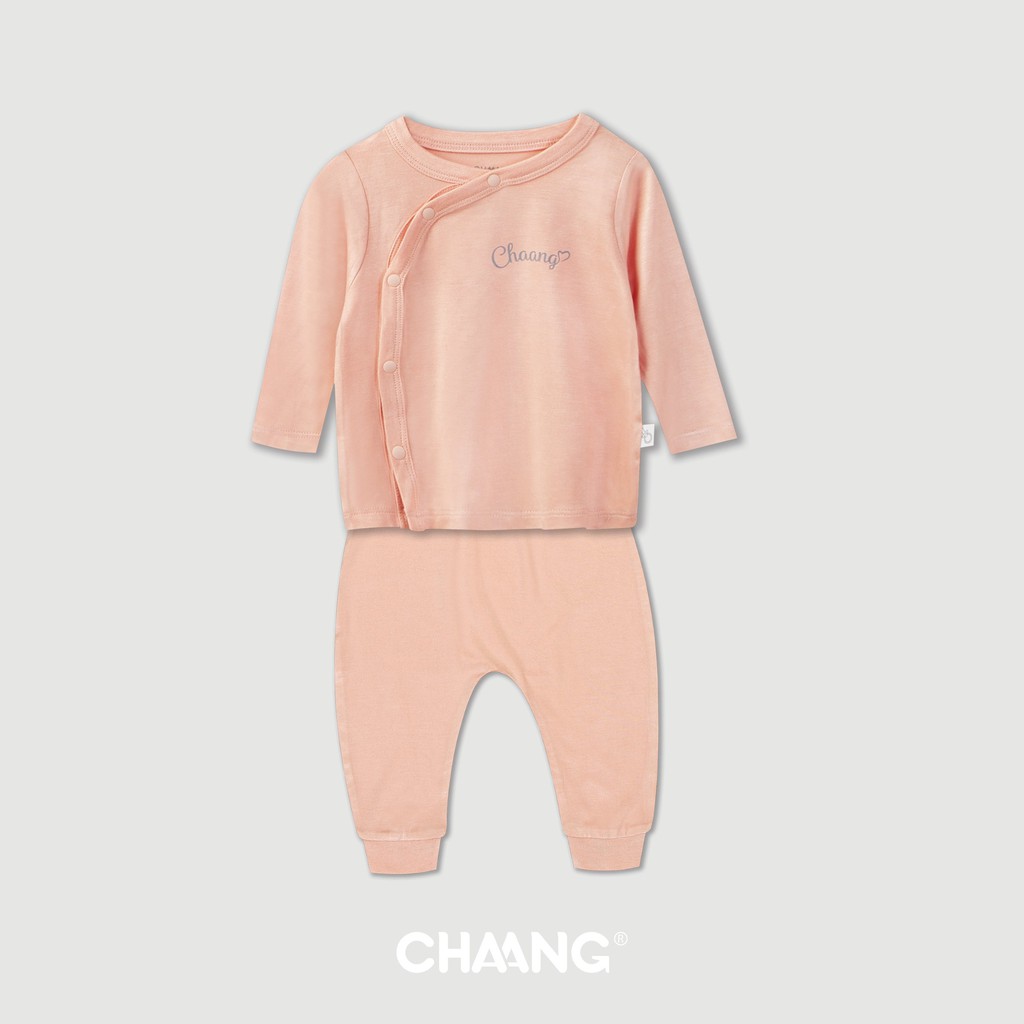 Bộ dài tay cúc chéo sơ sinh Chaang vải cotton mềm mịn thoáng mát