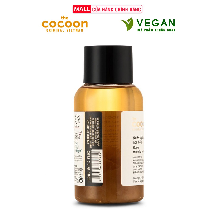 [Mã FMCGMALL -8% đơn 250K] Nước tẩy trang hoa hồng cocoon 140ml thuần chay sạch da cấp ẩm và làm dịu | BigBuy360 - bigbuy360.vn