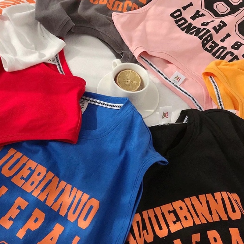 Áo Thun Ba Lỗ Thể Thao Nam Cỡ Lớn M-5XL In Họa Tiết Phong Cách hip hop Hàn Quốc Thời Trang