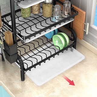 Giá để bát đĩa 2 tầng, kệ chạn úp chén đũa đa năng kèm 2 khay hứng nước tiện dụng cho căn bếp nhà bạn
