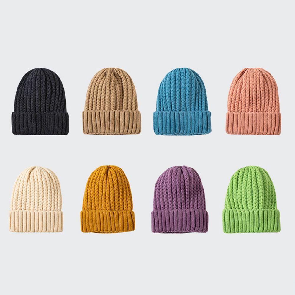Mũ Len Beanie Màu Trơn Dễ Thương Thời Trang Mùa Thu Cho Bạn Gái