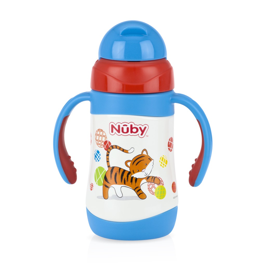 Bình uống nước giữ nhiệt Nuby bằng Inox 360 độ, 2 chiều nóng lạnh dung tích 280ml-10223