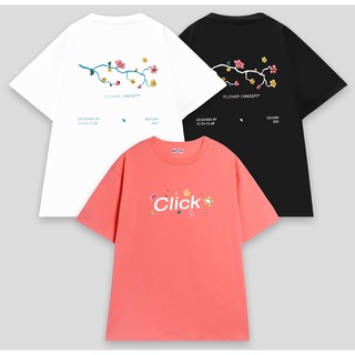 Áo Thun Cotton Unisex Form Rộng Tay Lỡ Oversize CLICK FLOWER