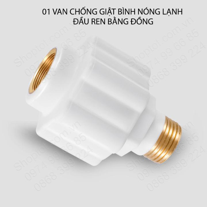 Van chống giật bình nóng lạnh với đầu ren bằng đồng D20mm, thân bằng nhựa PPR chịu nhiệt