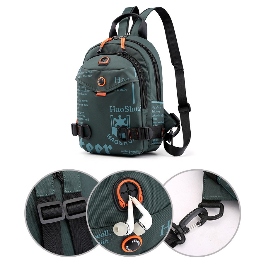 Balo mini chống nước Haoshuai Aolang Green A5122