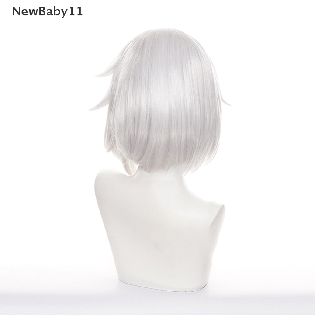 1 Bộ Tóc Giả Màu Trắng Dùng Hóa Trang Genshin Va Chạm Kanban Musume Paimon