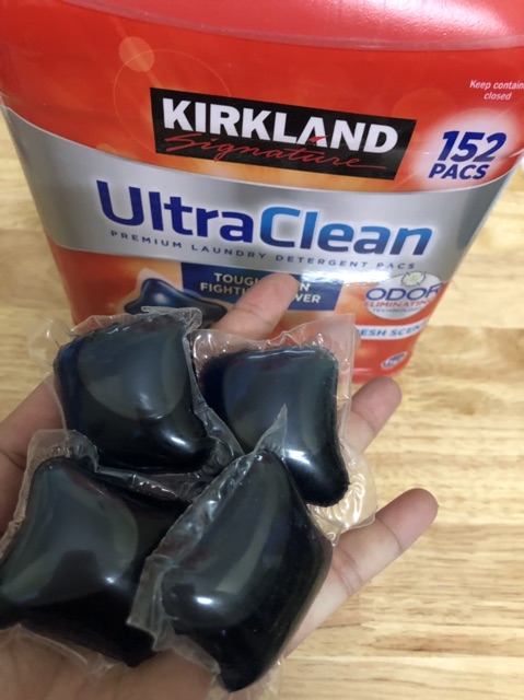 VIÊN GIẶT XẢ QUẦN ÁO KIRKLAND ULTRA CLEAN 152 VIÊN- compo 10 viên