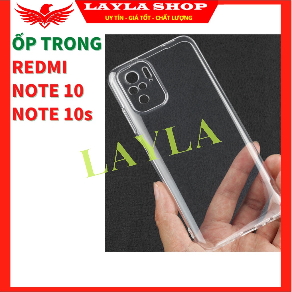 💠CAO CẤP💠 Ốp lưng Xiaomi Redmi Note 10/10s - Dẻo Trong- lâu ố vàng-Thiết kế bảo vệ Camera không bị trầy xước-Chất liệu