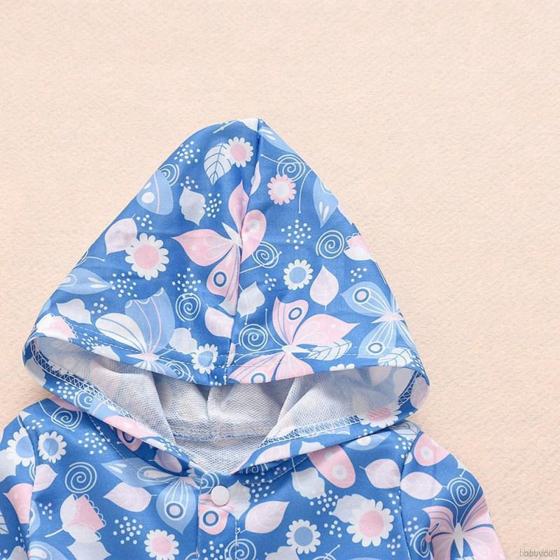 Bộ Áo Liền Quần Hoodie In Hoa Dễ Thương Cho Trẻ Sơ Sinh 0-18 Tháng Tuổi