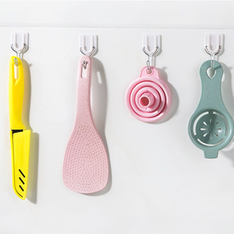 Set 6 Móc Treo Đồ Dán Tường Không Cần Đinh Ốc Tiết Kiệm Không Gian Đa Năng