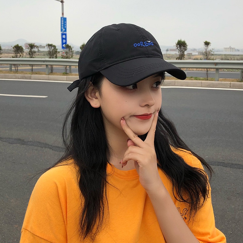 Mũ lưỡi trai bóng chày mềm mại in chữ vành cong phong cách xuân hè Hàn Quốc dễ phối đồ cho nữ và nam