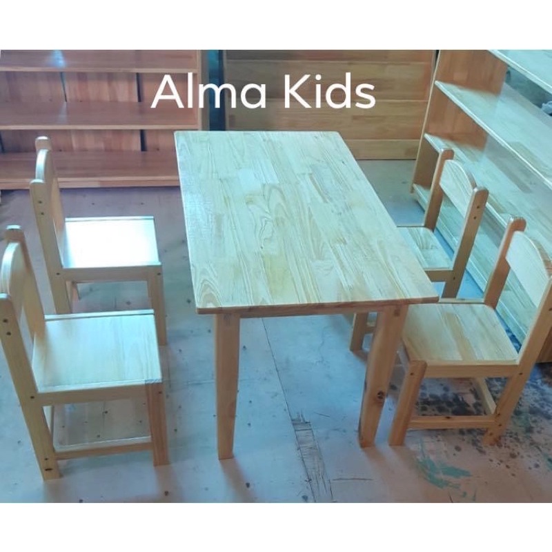 Ghế Gỗ Tự Nhiên Có Tựa Lưng Cho Bé Montessori Ghế Học Sinh