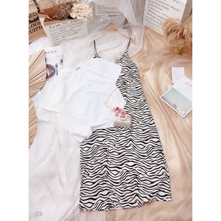 SET ĐẦM BEO HAI DÂY KÈM ÁO THUN