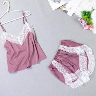 QQ422 Bô đồ ngủ lụa satin