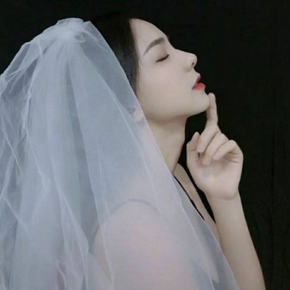 Mạng Che Mặt Cô Dâu Màu Trắng/Đen Dáng Dài Phong Cách Mori Đơn Giản Dùng Làm Đạo Cụ Chụp Ảnh