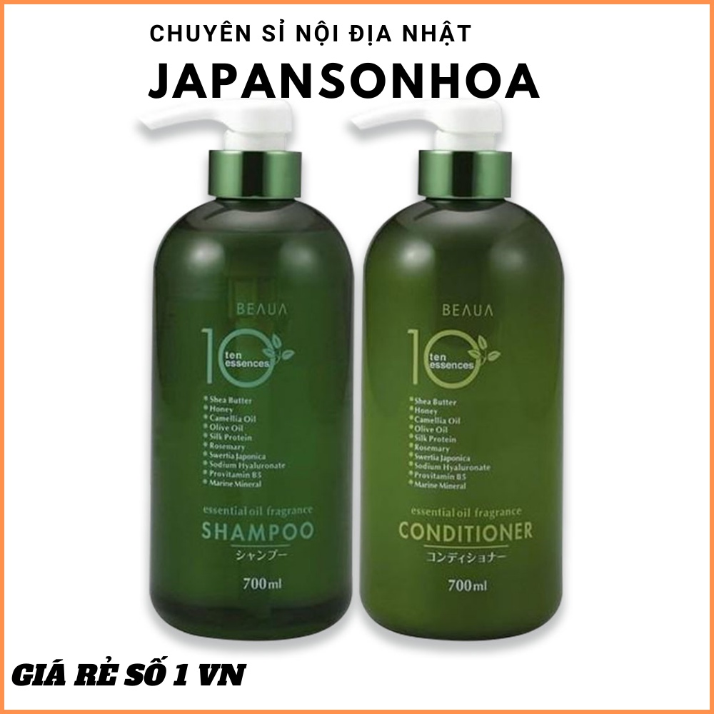 Dầu gội KUMANO Beaua 10 loại tinh chất 700mlCHÍNH HÃNG Nuôi dưỡng mái tóc mềm mượt, cung cấp cho độ bóng tự nhiên