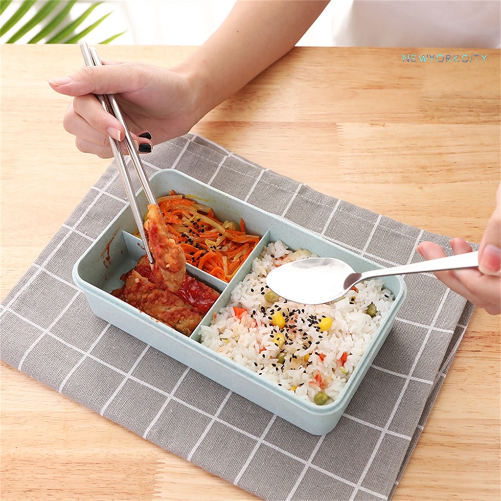 Hộp cơm 3 Ngăn Cách Nhiệt 1000ML Bằng Nhựa Có Thể Sử Dụng Trong Lò Vi Sóng