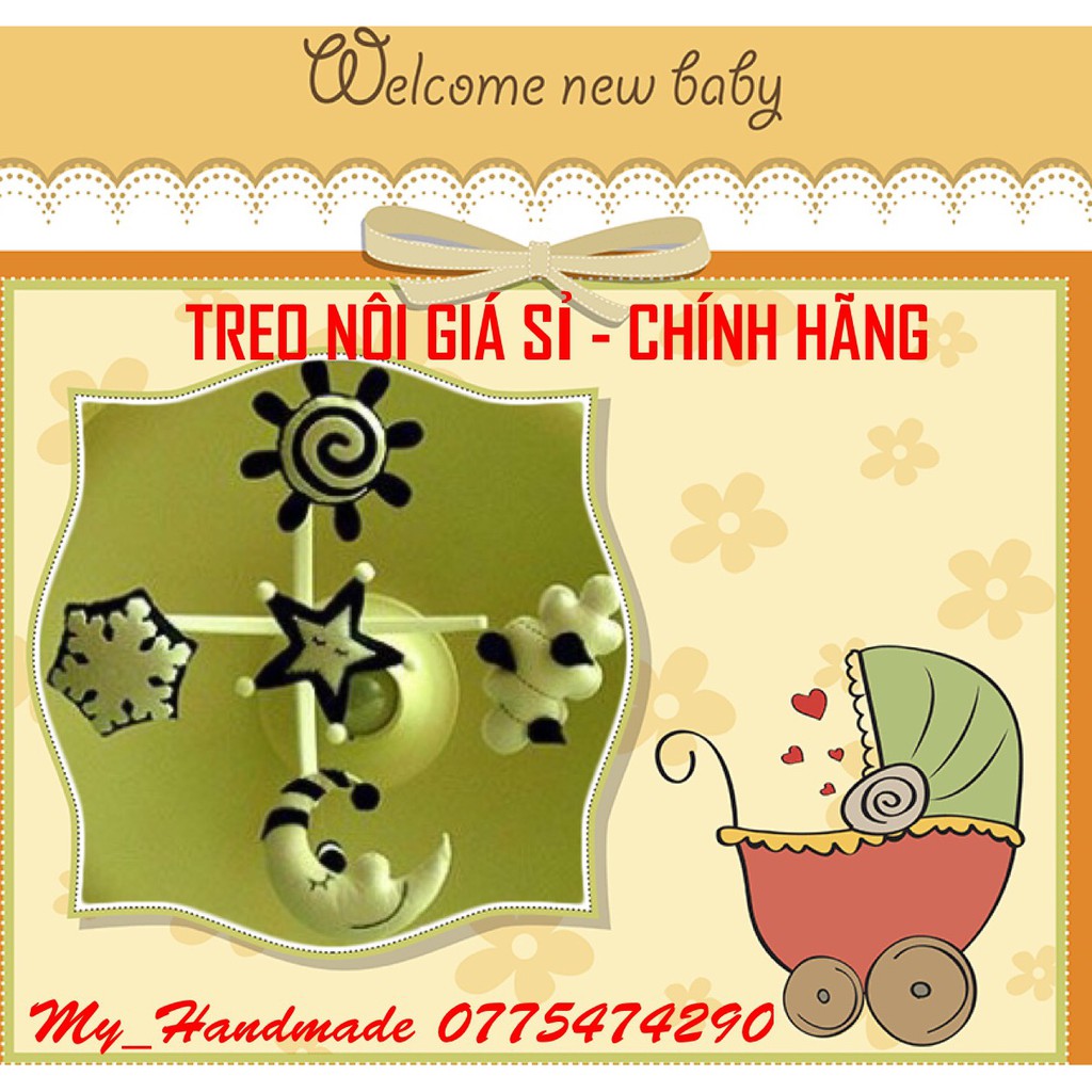 Treo nôi đen trắng cho bé từ 0m kèm khung X