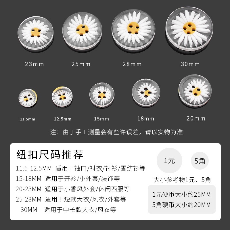 Cúc Áo Bằng Nhựa Trong Suốt Trang Trí Áo Khoác Cardigan