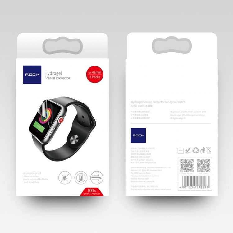 Miếng Dán Film Bảo Vệ Màn Hình Apple Watch Size 38mm Hiệu Rock