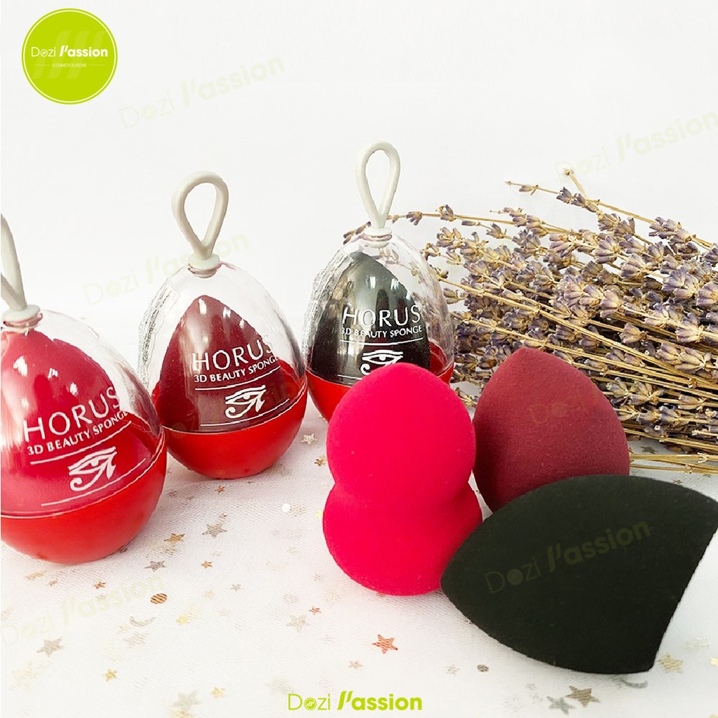 Bông Mút Tán Kem Nền Horus 3D Beauty Sponge Hình Hồ Lô Màu Hồng/ Giọt Nước Màu Đỏ/ Olive Màu Đen