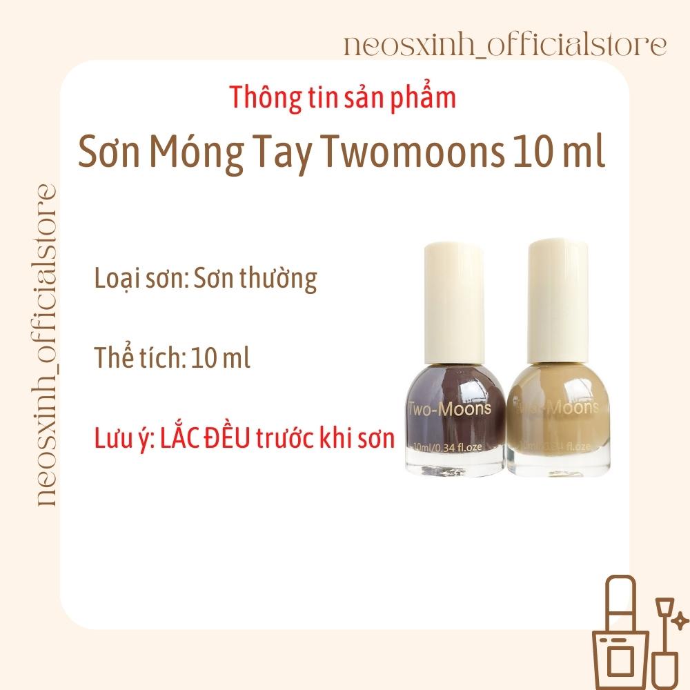 Sơn Móng Tay Twomoons SET 2 LỌ Màu Nude Đen Trắng Trong Suốt Kim Tuyến Pastel Tím - Neosxinh Nails
