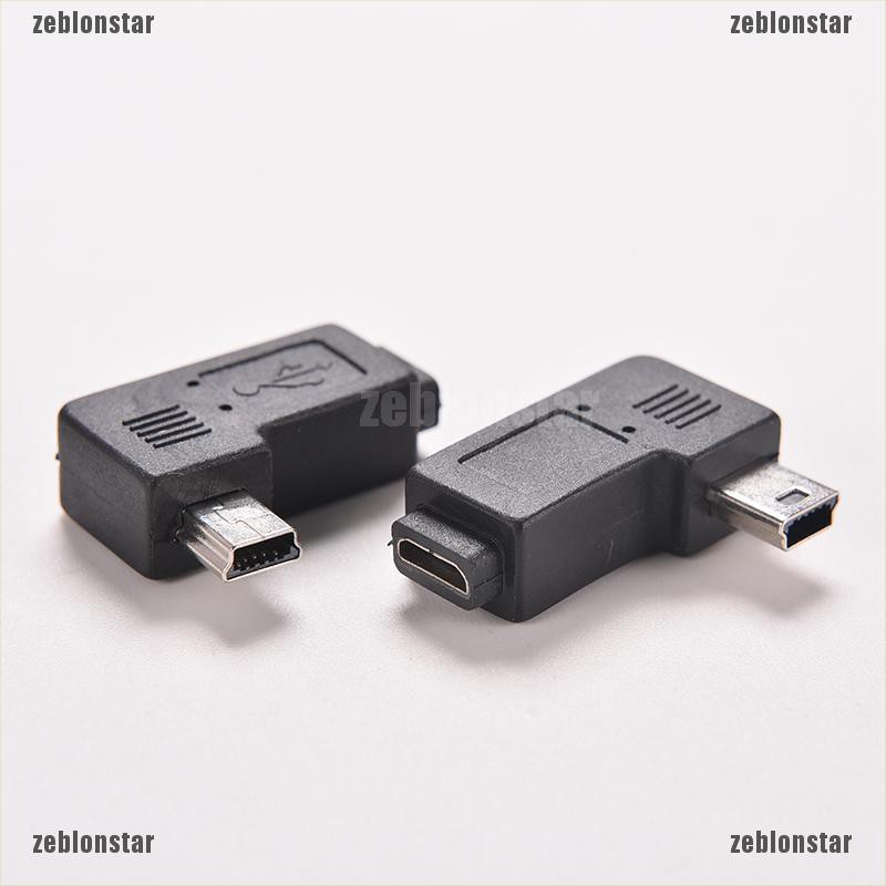 ❤star USB Micro 5Pin Female to Mini 5Pin Male 90 Degree Angle Adapter Converter ▲▲ | BigBuy360 - bigbuy360.vn