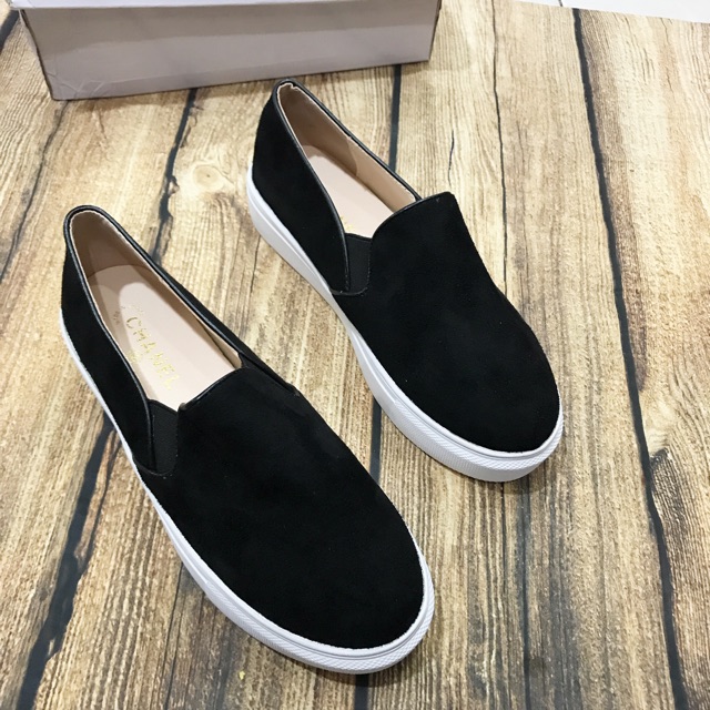 Slip on da lộn đế 2cm