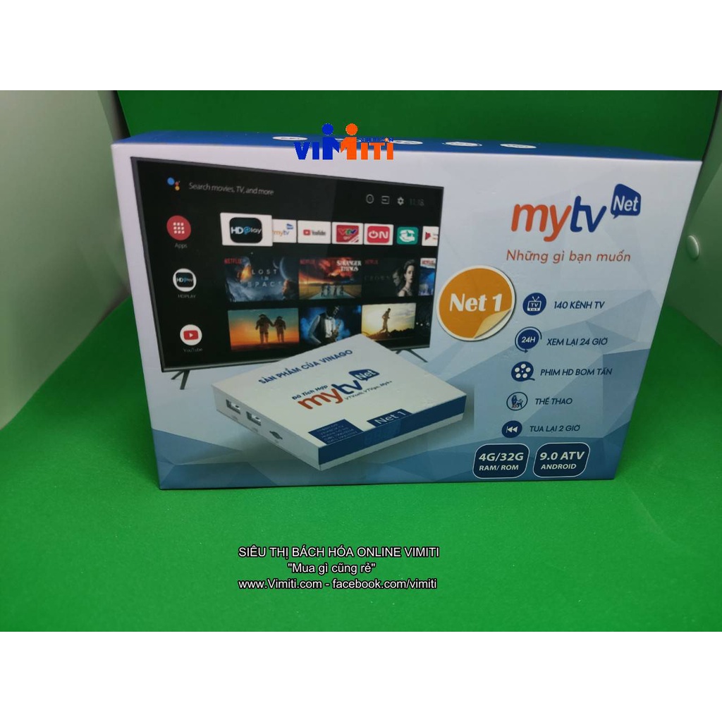 Tivi box và đầu thu kĩ thuật số Vinago My TV Net cấu hình ram 4gb, android 9.0 Rom 32gb, độ phân giải cao