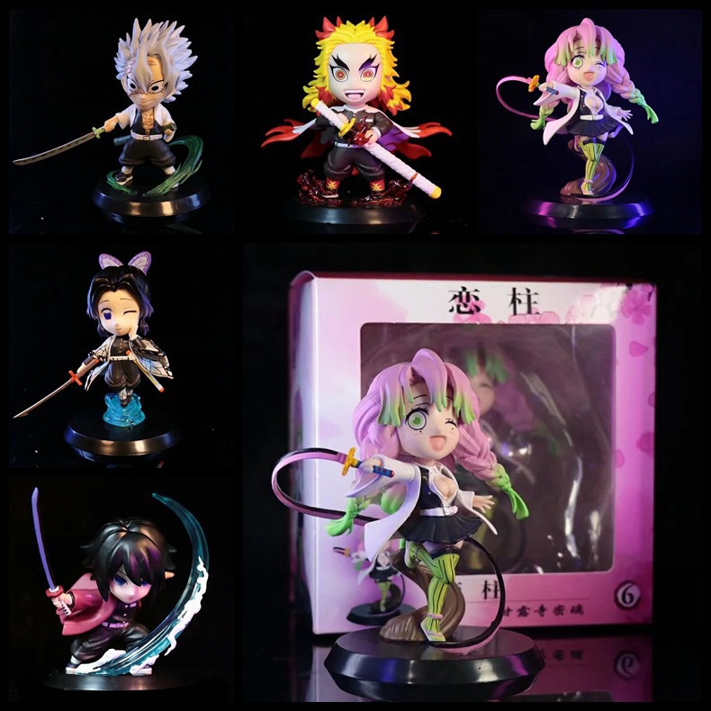 (New products come on the market★Spot sales promotion) ghost vanishing blade Q version wind pillar never dies Sichuan butterfly Ren Xing Shou Lang Fugang Yiyong ornaments boxed hand-held doll ornaments anime hand-held gifts doll ornaments