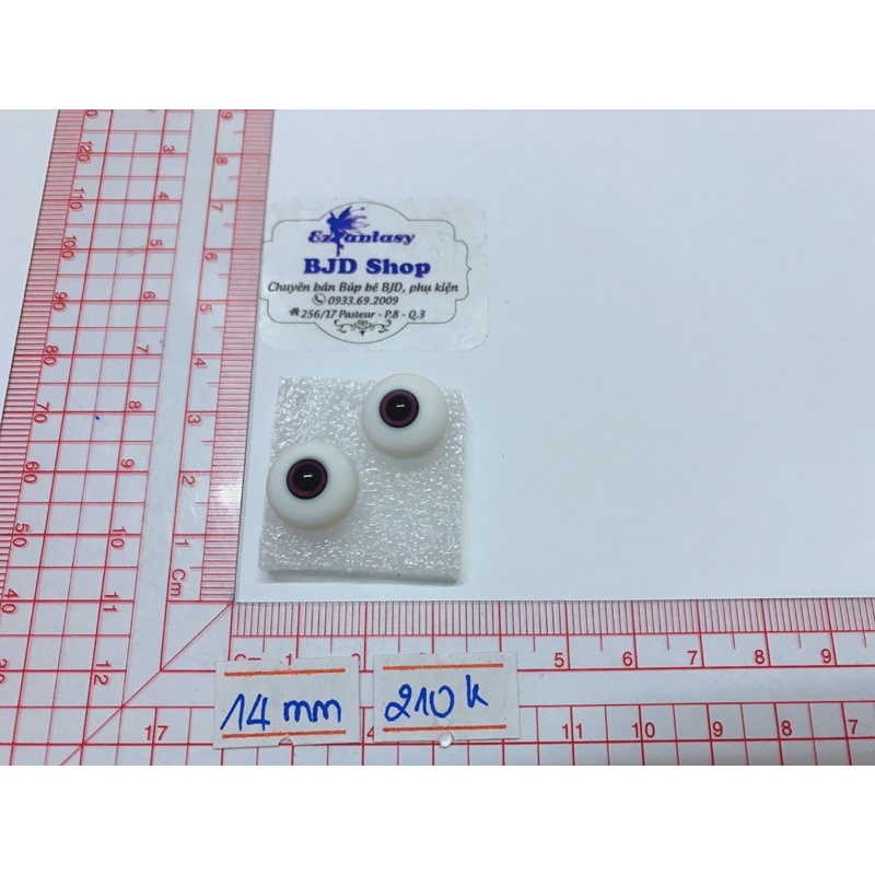 Mắt búp bê BJD eyes - 14mm thủy tinh/resin